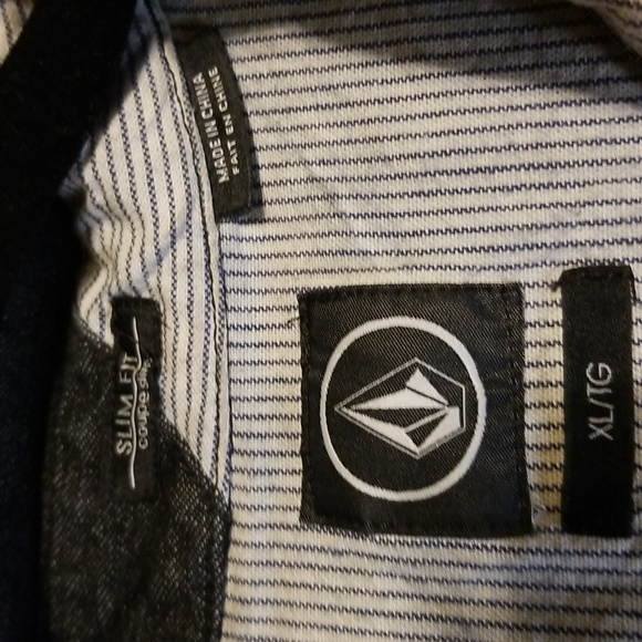 Volcom Shirt Size Mens XL Black Shacket Denim Pockets - Picture 8 of 9